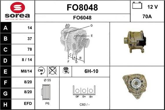 SNRA FO8048 - Генератор autosila-amz.com