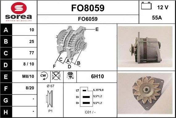 SNRA FO8059 - Генератор autosila-amz.com