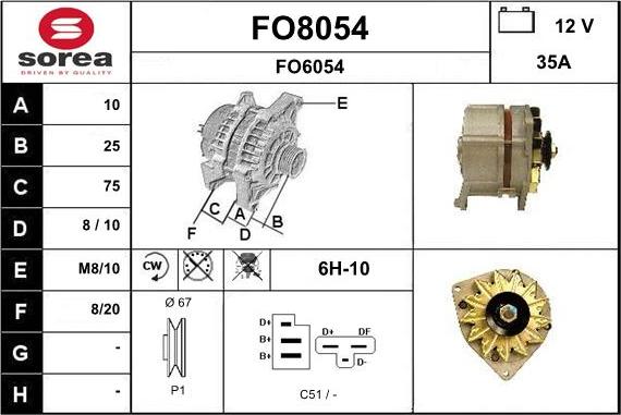 SNRA FO8054 - Генератор autosila-amz.com