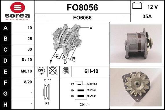 SNRA FO8056 - Генератор autosila-amz.com