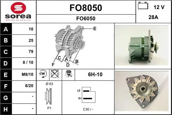 SNRA FO8050 - Генератор autosila-amz.com