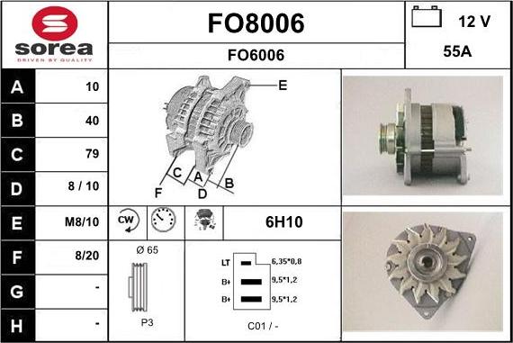 SNRA FO8006 - Генератор autosila-amz.com