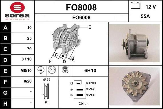 SNRA FO8008 - Генератор autosila-amz.com