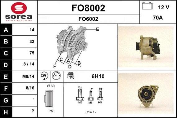 SNRA FO8002 - Генератор autosila-amz.com