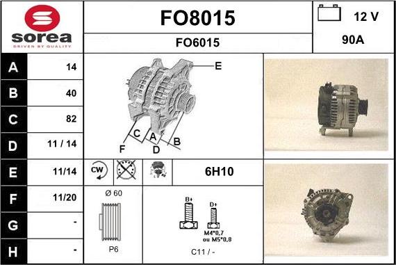 SNRA FO8015 - Генератор autosila-amz.com