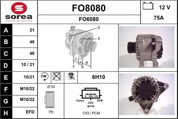 SNRA FO8080 - Генератор autosila-amz.com