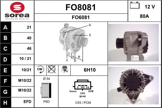 SNRA FO8081 - Генератор autosila-amz.com