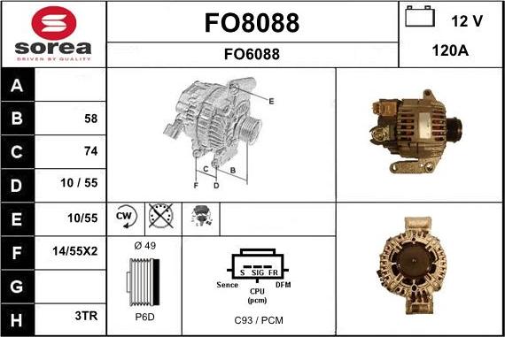 SNRA FO8088 - Генератор autosila-amz.com