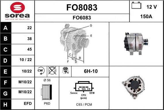 SNRA FO8083 - Генератор autosila-amz.com