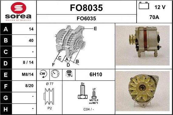 SNRA FO8035 - Генератор autosila-amz.com