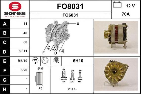 SNRA FO8031 - Генератор autosila-amz.com