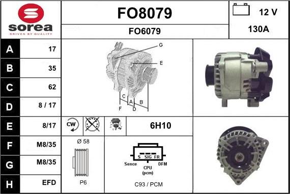 SNRA FO8079 - Генератор autosila-amz.com