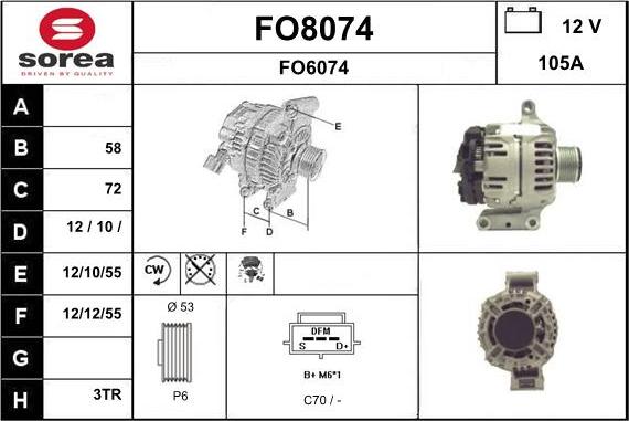 SNRA FO8074 - Генератор autosila-amz.com