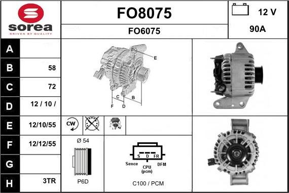 SNRA FO8075 - Генератор autosila-amz.com