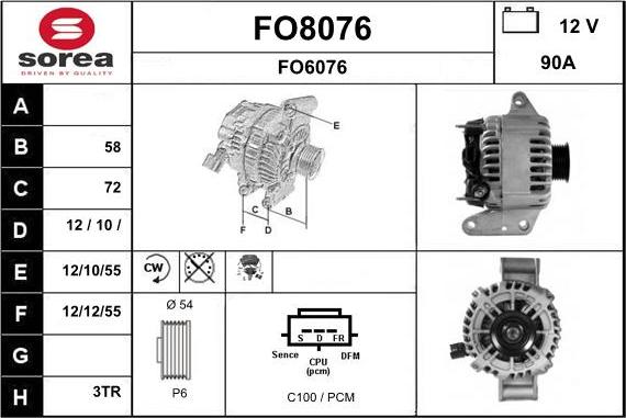 SNRA FO8076 - Генератор autosila-amz.com