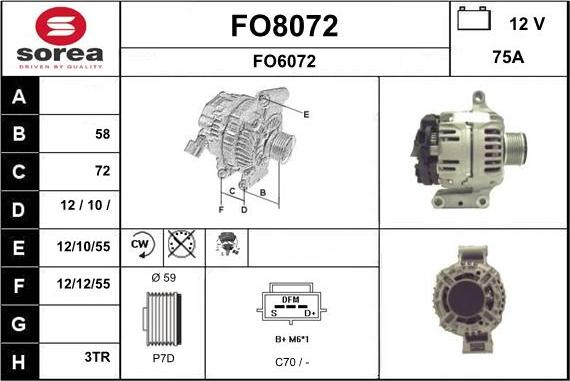 SNRA FO8072 - Генератор autosila-amz.com