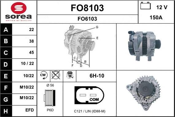 SNRA FO8103 - Генератор autosila-amz.com