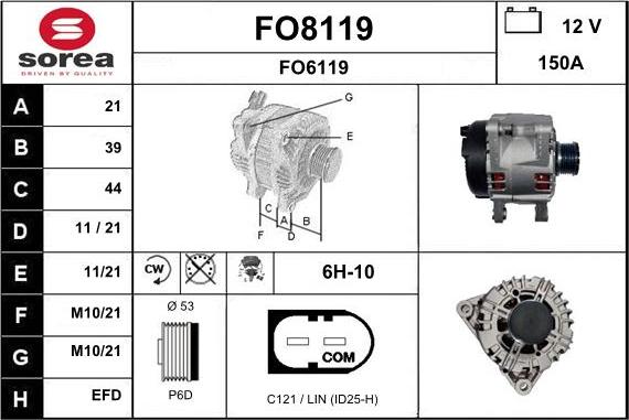 SNRA FO8119 - Генератор autosila-amz.com