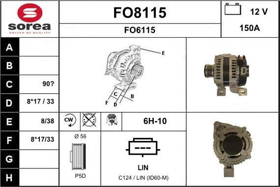 SNRA FO8115 - Генератор autosila-amz.com