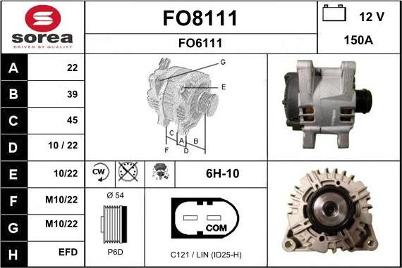 SNRA FO8111 - Генератор autosila-amz.com