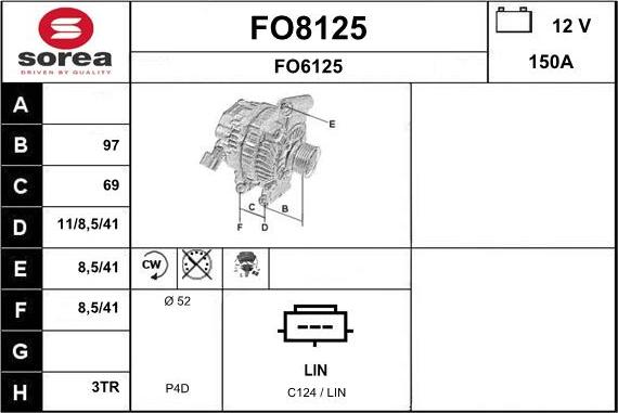 SNRA FO8125 - Генератор autosila-amz.com