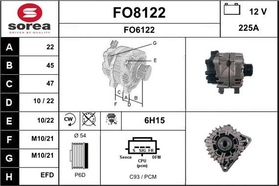 SNRA FO8122 - Генератор autosila-amz.com