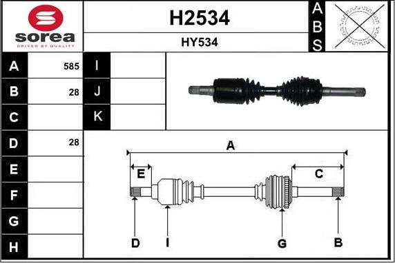 SNRA H2534 - Приводной вал autosila-amz.com