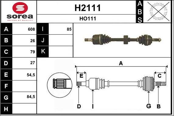 SNRA H2111 - Приводной вал autosila-amz.com