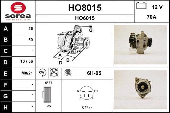 SNRA HO8015 - Генератор autosila-amz.com