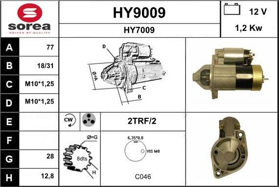 SNRA HY9009 - Стартер autosila-amz.com