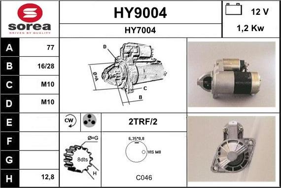 SNRA HY9004 - Стартер autosila-amz.com