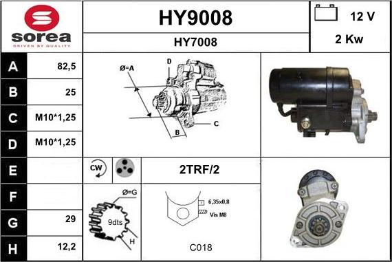 SNRA HY9008 - Стартер autosila-amz.com