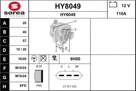 SNRA HY8049 - Генератор autosila-amz.com