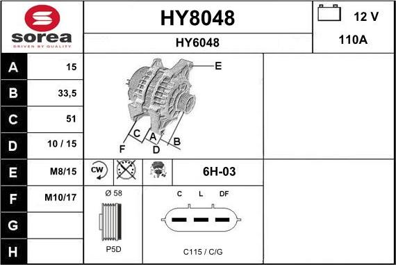 SNRA HY8048 - Генератор autosila-amz.com