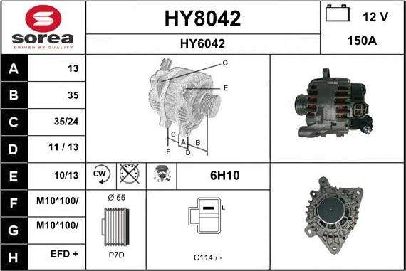 SNRA HY8042 - Генератор autosila-amz.com