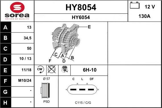 SNRA HY8054 - Генератор autosila-amz.com
