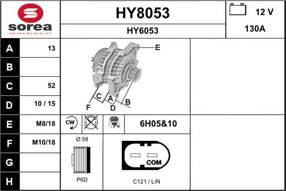 SNRA HY8053 - Генератор autosila-amz.com