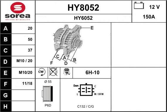 SNRA HY8052 - Генератор autosila-amz.com