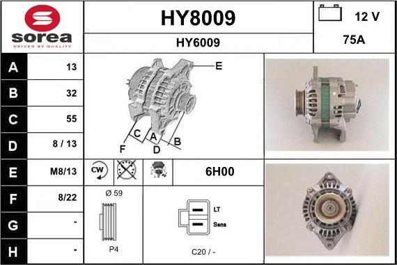 SNRA HY8009 - Генератор autosila-amz.com