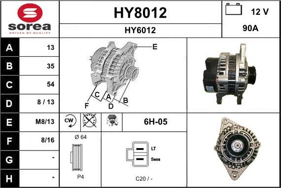 SNRA HY8012 - Генератор autosila-amz.com