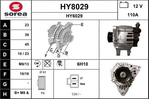 SNRA HY8029 - Генератор autosila-amz.com