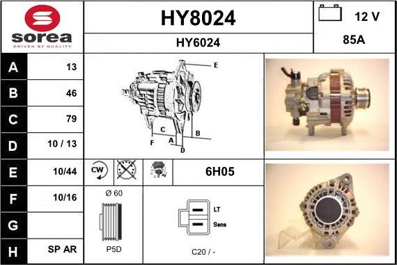 SNRA HY8024 - Генератор autosila-amz.com