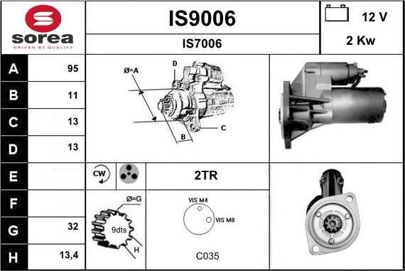 SNRA IS9006 - Стартер autosila-amz.com