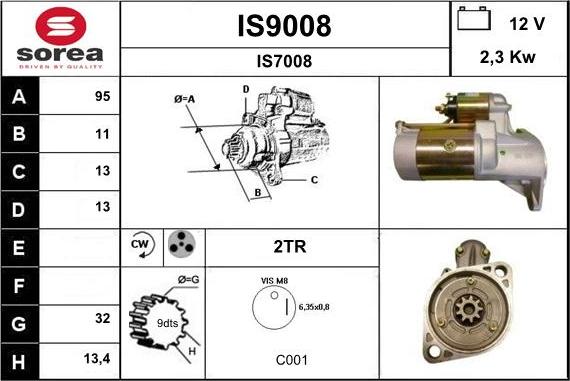 SNRA IS9008 - Стартер autosila-amz.com