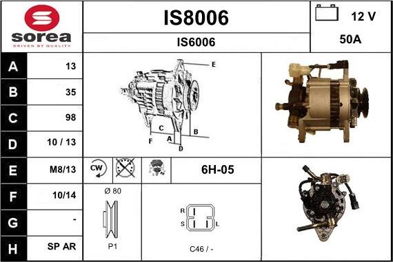 SNRA IS8006 - Генератор autosila-amz.com