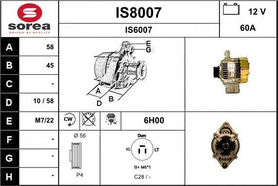 SNRA IS8007 - Генератор autosila-amz.com