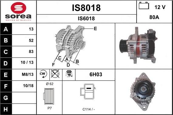 SNRA IS8018 - Генератор autosila-amz.com