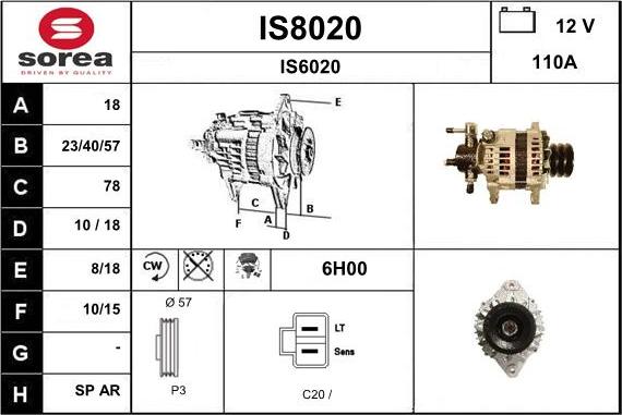 SNRA IS8020 - Генератор autosila-amz.com