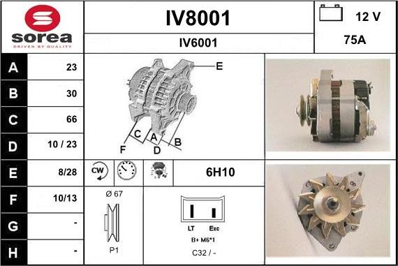 SNRA IV8001 - Генератор autosila-amz.com