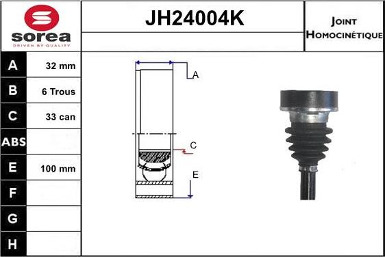 SNRA JH24004K - Шарнирный комплект, ШРУС, приводной вал autosila-amz.com